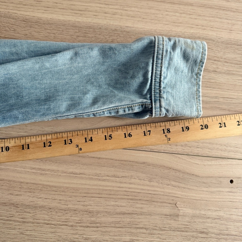 Nili Lotan Travis Denim Shirt Snap Button Light Wash Large Excellent - Picture 7 of 8